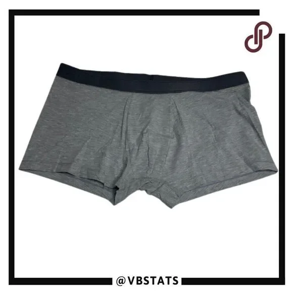 Bombas 2XL Cotton/Modal Blend Charcoal Gray Trunks Underwear Black Band (NWOT) - Picture 1 of 6